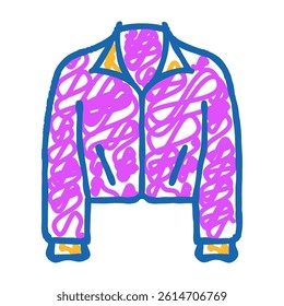 cropped jacket outerwear female doodle icon sketch vector. cropped jacket outerwear female sign. isolated symbol illustration