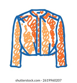 cropped jacket outerwear female doodle icon sketch vector. cropped jacket outerwear female sign. isolated symbol illustration