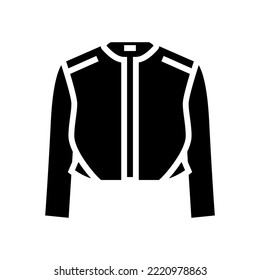 cropped jacket outerwear female glyph icon vector. cropped jacket outerwear female sign. isolated symbol illustration