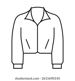 cropped jacket outerwear female line icon vector. cropped jacket outerwear female sign. isolated contour symbol black illustration