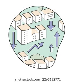 Cropped landscape.
There are arrows pointing in different directions