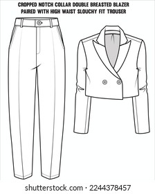 COLLAR DE NOTCH COLLAR DOBLE BLAZER DE LACTANCIA
ARCHIVO EDITABLE DE FIT DE ALTO ESPEJO DE TAPERED FIT TROUSER