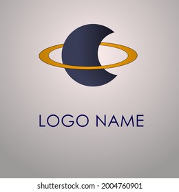 Cropped planet logo design with rings on white background, perfect for tech business