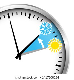 Cropped Silver Clock Winter Time Snowflake And Sun