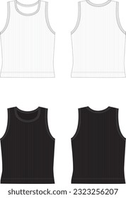 Cropped Tank Top Fashion Flat Template