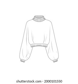 vector de dibujo del contorno del cuello de tortuga recortada, cuello de tortuga recortada en forma de boceto, contorno de plantilla de entrenadores de cuello de tortuga recortada, vector Ilustración.