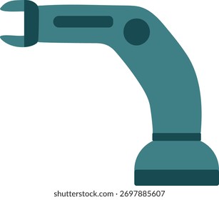 A cropped view shows the upper housing and joint of a modern robotic arm prepared for tooling