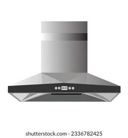 Cropped view of woman hand select mode on cooking hood, Kitchen and Domestic Appliances, hood in kitchen, Kitchen hood