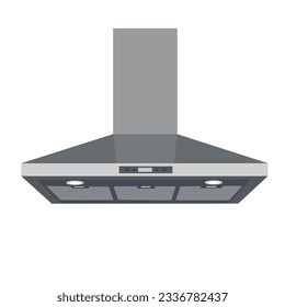 Cropped view of woman hand select mode on cooking hood, Kitchen and Domestic Appliances, hood in kitchen, Kitchen hood