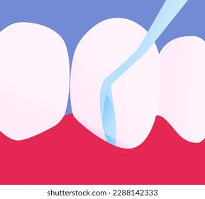 Cropped White Teeth Outer Layer. Modern Flat Vector Illustration.