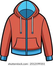 Cropped zip-up hoodie vector mockup, front and back views, customizable design, isolated on white background.