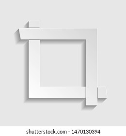 Cropping with corners. Image editor sign. Paper style icon. Illustration.