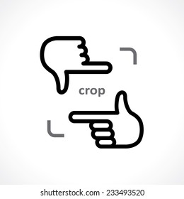 cropping hands icon