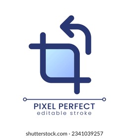 Cropping pixel perfect gradient fill ui icon. Video file editing software. Remove image part. Modern colorful line symbol. GUI, UX design for app, web. Vector isolated editable RGB element