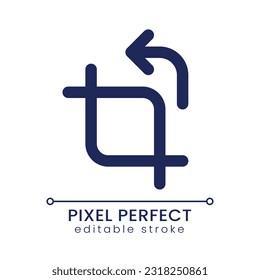 Recortando píxel perfecto icono de ui lineal. Software de edición de archivos de vídeo. Redimensionar herramienta. Eliminar parte de la imagen. GUI, diseño UX. Esquema de elemento de interfaz de usuario aislado para aplicación y web. Trazo editable
