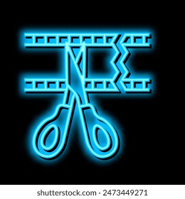Zuschneiden Video Neon Lichtzeichen Vektorgrafik. Zuschneiden Video Illustration