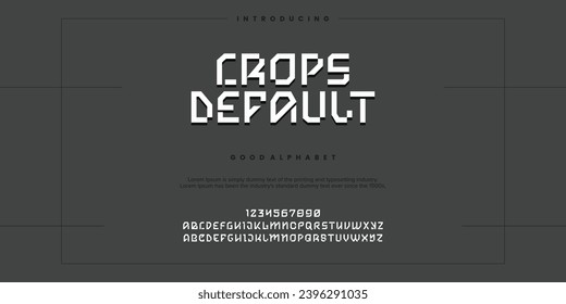 Crops Default abstract minimal shape alphabet fonts. Typography vintage vector illustration