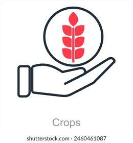 Crops and farm icon concept