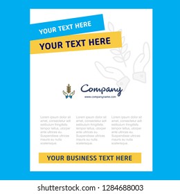 Crops in hands  Title Page Design for Company profile ,annual report, presentations, leaflet, Brochure Vector Background