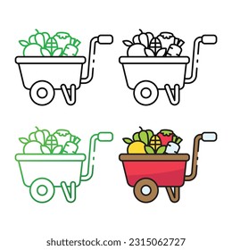 Crops icon design in four variation color
