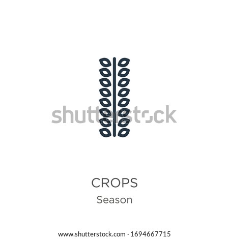 Crops icon. Thin linear crops outline icon isolated on white background from season collection. Line vector sign, symbol for web and mobile