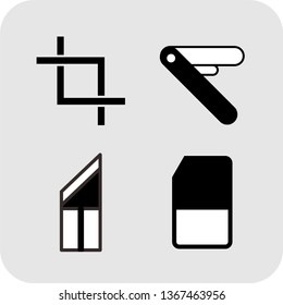 Cropt Tool Sign Simple Flat Design