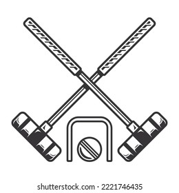 Croquet club silhouette. Croquet ball club Line art logos or icons. vector illustration.