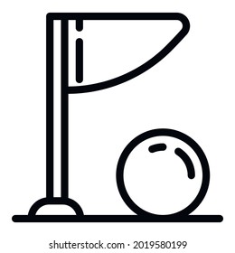 Croquet flag ball icon. Outline Croquet flag ball vector icon for web design isolated on white background