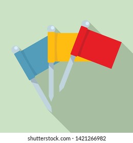Croquet flags icon. Flat illustration of croquet flags vector icon for web design