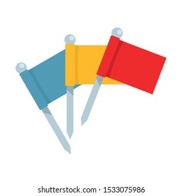 Croquet flags icon. Flat illustration of croquet flags vector icon for web design