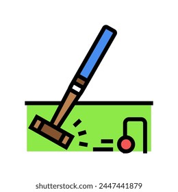 croquet game color icon vector. croquet game sign. isolated symbol illustration
