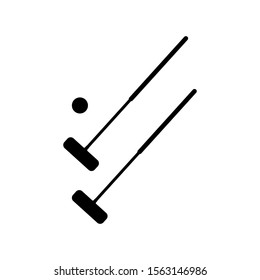croquet game symbol. vector icon in white