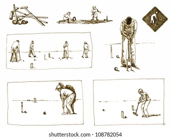 croquet - hand drawing converted to a vector