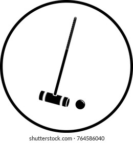 croquet mallet and ball symbol