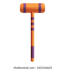 Croquet mallet icon. Cartoon of croquet mallet vector icon for web design isolated on white background