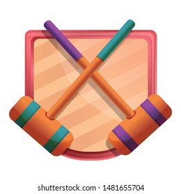 Croquet mallet icon. Cartoon of croquet mallet vector icon for web design isolated on white background