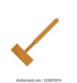 Croquet mallet icon. Flat illustration of croquet mallet vector icon for web design