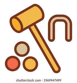 Croquet mallet icon. Outline Croquet mallet vector icon for web design isolated on white background