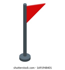 Croquet red flag icon. Isometric of croquet red flag vector icon for web design isolated on white background