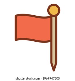 Croquet red flag icon. Outline Croquet red flag vector icon for web design isolated on white background