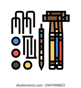 croquet set game color icon vector. croquet set game sign. isolated symbol illustration