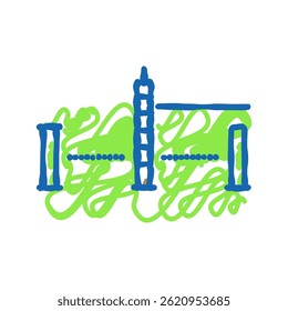 croquet set game doodle icon sketch vector. croquet set game sign. isolated symbol illustration