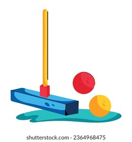 Croquet sport premium flat icon 