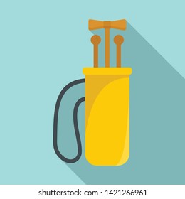 Croquet stick bag icon. Flat illustration of croquet stick bag vector icon for web design