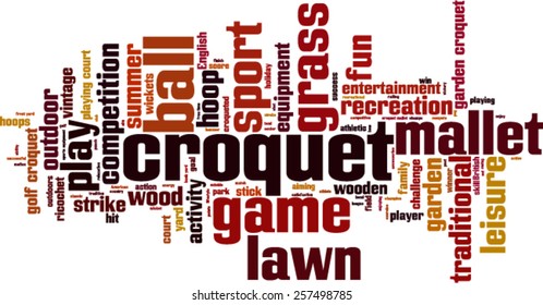 Croquet word cloud concept. Vector illustration