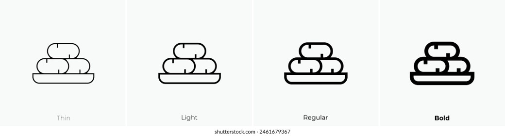 croquette icon. Thin, Light Regular And Bold style design isolated on white background