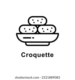 Croquette vector  Outline icon style illustration. Symbol on White background EPS 10 File