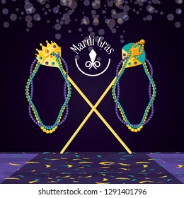 crosier crossed of mardi gras celebration