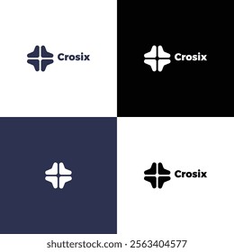 Crosix Abstract Cross-Inspired Logo Design with Minimalist and Modern Style



