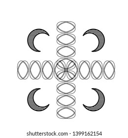 Cross abstract flower pattern vector